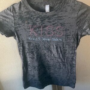 FINAL MARKDOWN Next Level Apparel Charcoal KISS ladies Tee medium